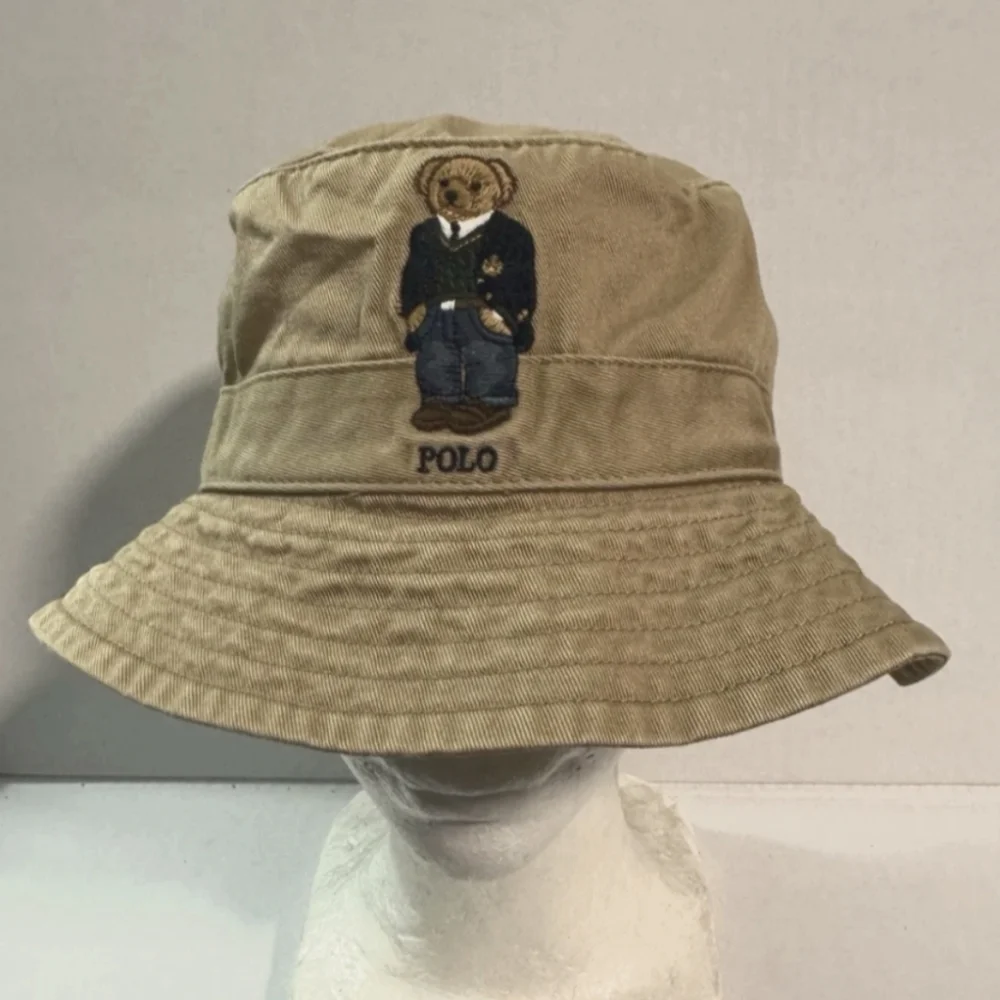 Men's Ralph Lauren Polo Bucket Hat with Bear Embroidery - Picture 1 of 10